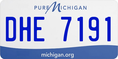MI license plate DHE7191