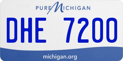 MI license plate DHE7200