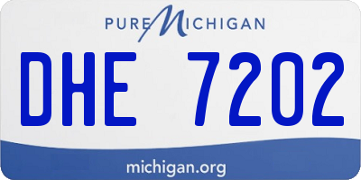 MI license plate DHE7202