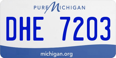 MI license plate DHE7203