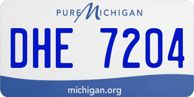 MI license plate DHE7204