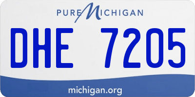 MI license plate DHE7205
