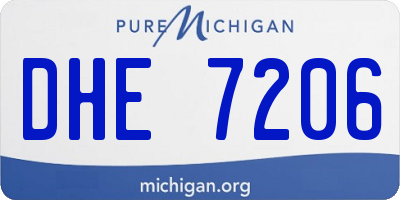 MI license plate DHE7206