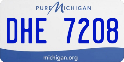 MI license plate DHE7208