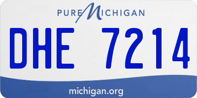 MI license plate DHE7214