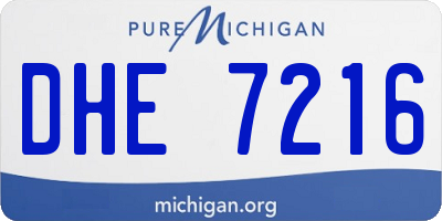 MI license plate DHE7216