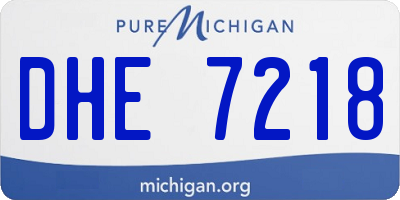 MI license plate DHE7218