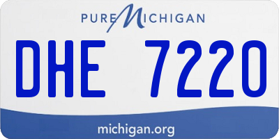 MI license plate DHE7220