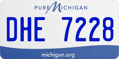 MI license plate DHE7228