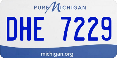 MI license plate DHE7229