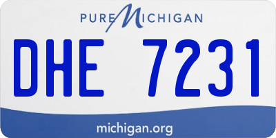 MI license plate DHE7231