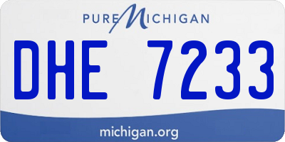 MI license plate DHE7233
