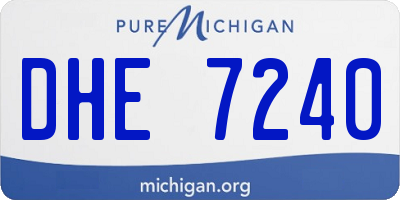 MI license plate DHE7240