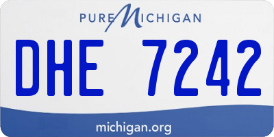 MI license plate DHE7242