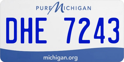 MI license plate DHE7243