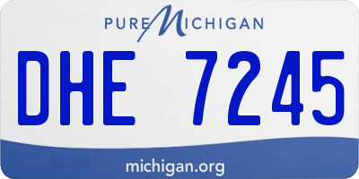 MI license plate DHE7245