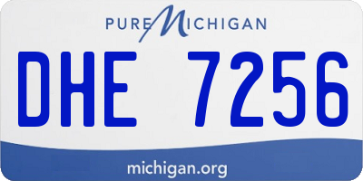 MI license plate DHE7256
