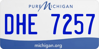 MI license plate DHE7257