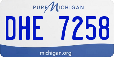 MI license plate DHE7258