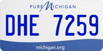 MI license plate DHE7259