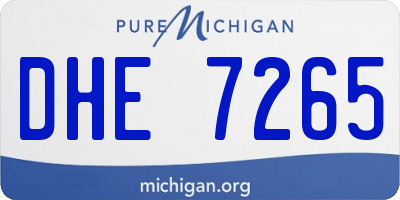 MI license plate DHE7265