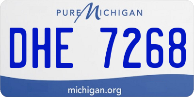 MI license plate DHE7268