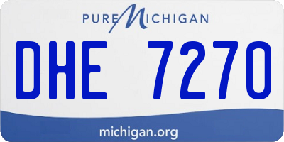 MI license plate DHE7270