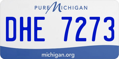 MI license plate DHE7273