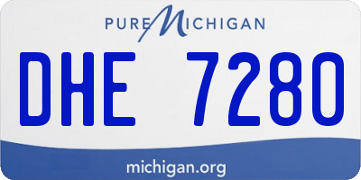 MI license plate DHE7280