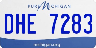 MI license plate DHE7283