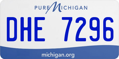 MI license plate DHE7296