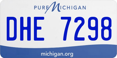 MI license plate DHE7298