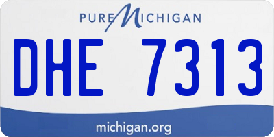MI license plate DHE7313