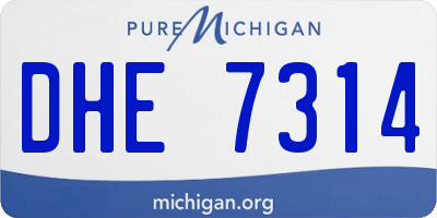 MI license plate DHE7314