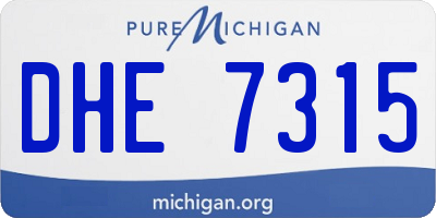 MI license plate DHE7315
