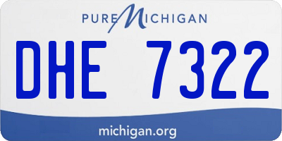 MI license plate DHE7322