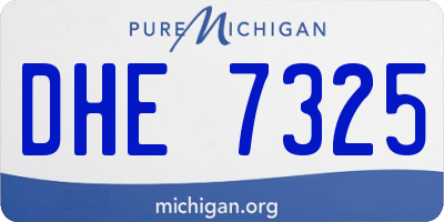 MI license plate DHE7325