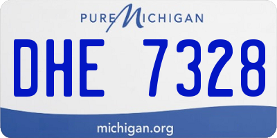 MI license plate DHE7328