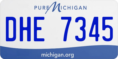 MI license plate DHE7345