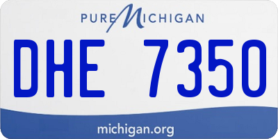 MI license plate DHE7350