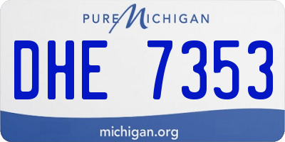 MI license plate DHE7353