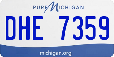 MI license plate DHE7359