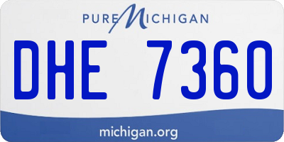 MI license plate DHE7360