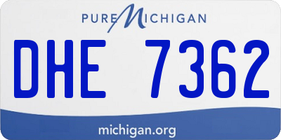 MI license plate DHE7362