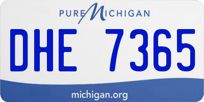 MI license plate DHE7365