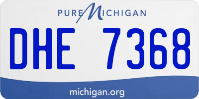 MI license plate DHE7368