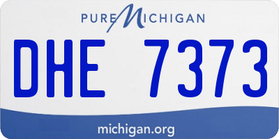 MI license plate DHE7373