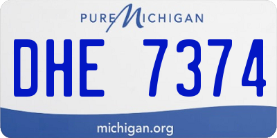 MI license plate DHE7374