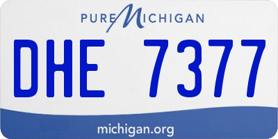 MI license plate DHE7377