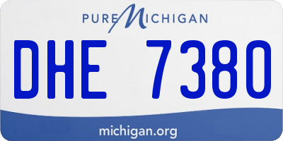 MI license plate DHE7380